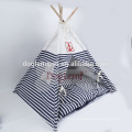 Pets Supplies Stripe Canvas Indian Tents Nature Wooden Cat House Dog Pet Tent Teepee